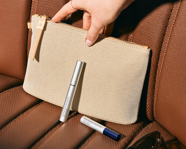Effortless Beauty Collection canvas travel bag with RevitaLash and RevitaBrow serums